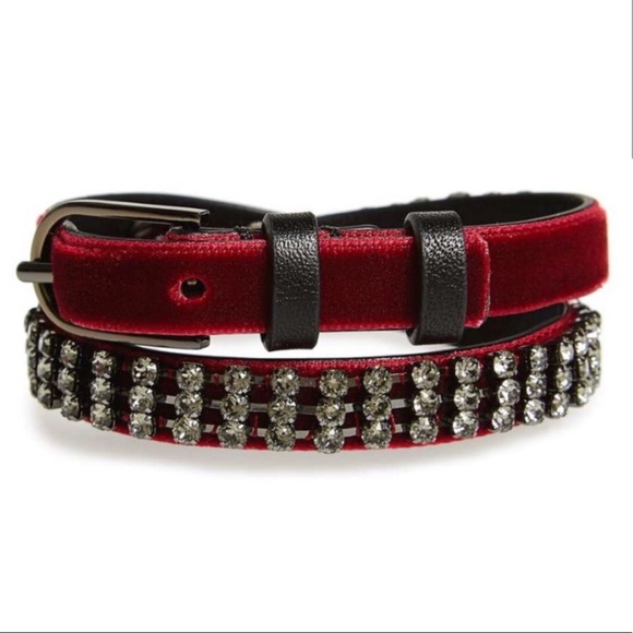 Tory Burch Crystal Embellished Double-Wrap Bracelet in Imperial Garnet - Picture 3 of 7